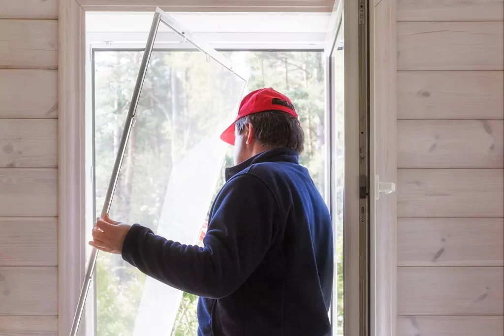 How do you replace a storm door insert