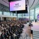 Thousands of women leaders gathered at WE Convention Dubai, with a keynote speaker on the main stage at SO/ Uptown Dubai
