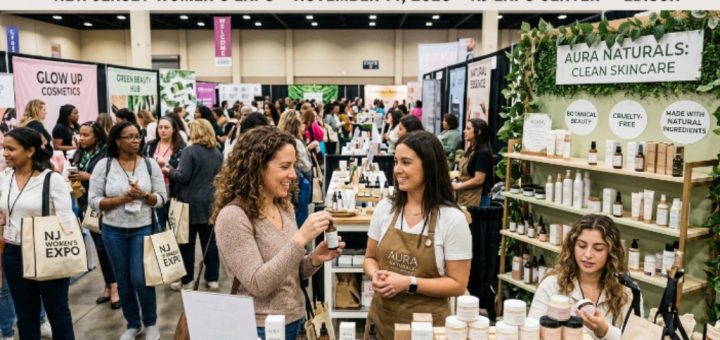 Women browsing clean skincare and natural beauty brand booths at the New Jersey Women's Expo on November 14 2026 at the New Jersey Expo Center in Edison