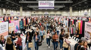 Women browsing hundreds of exhibitor booths at the New Jersey Women's Expo 2026 inside the New Jersey Convention and Exposition Center in Edison, NJ