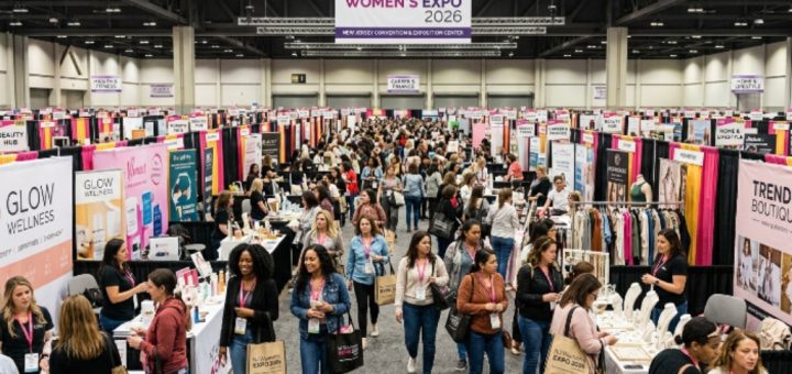Women browsing hundreds of exhibitor booths at the New Jersey Women's Expo 2026 inside the New Jersey Convention and Exposition Center in Edison, NJ