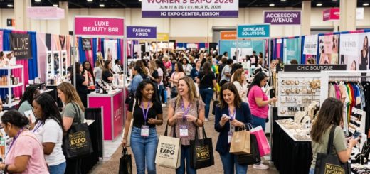 Women attending the New Jersey Ultimate Women's Expo 2026 at the New Jersey Expo Center in Edison, browsing fashion and beauty booths on the show floor